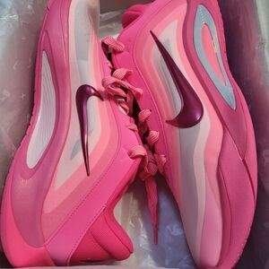 Aja Wilson Nike Women's Pink and White Sneakers